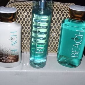 Bath and body works set with travel bag